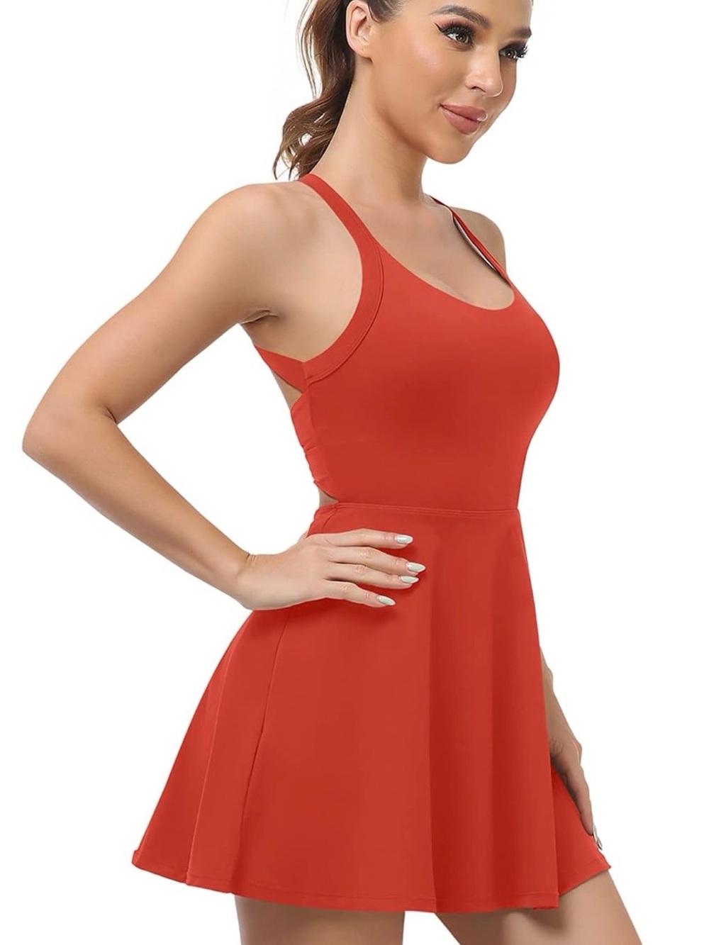 Red Sleeveless Fit & Flare Dress